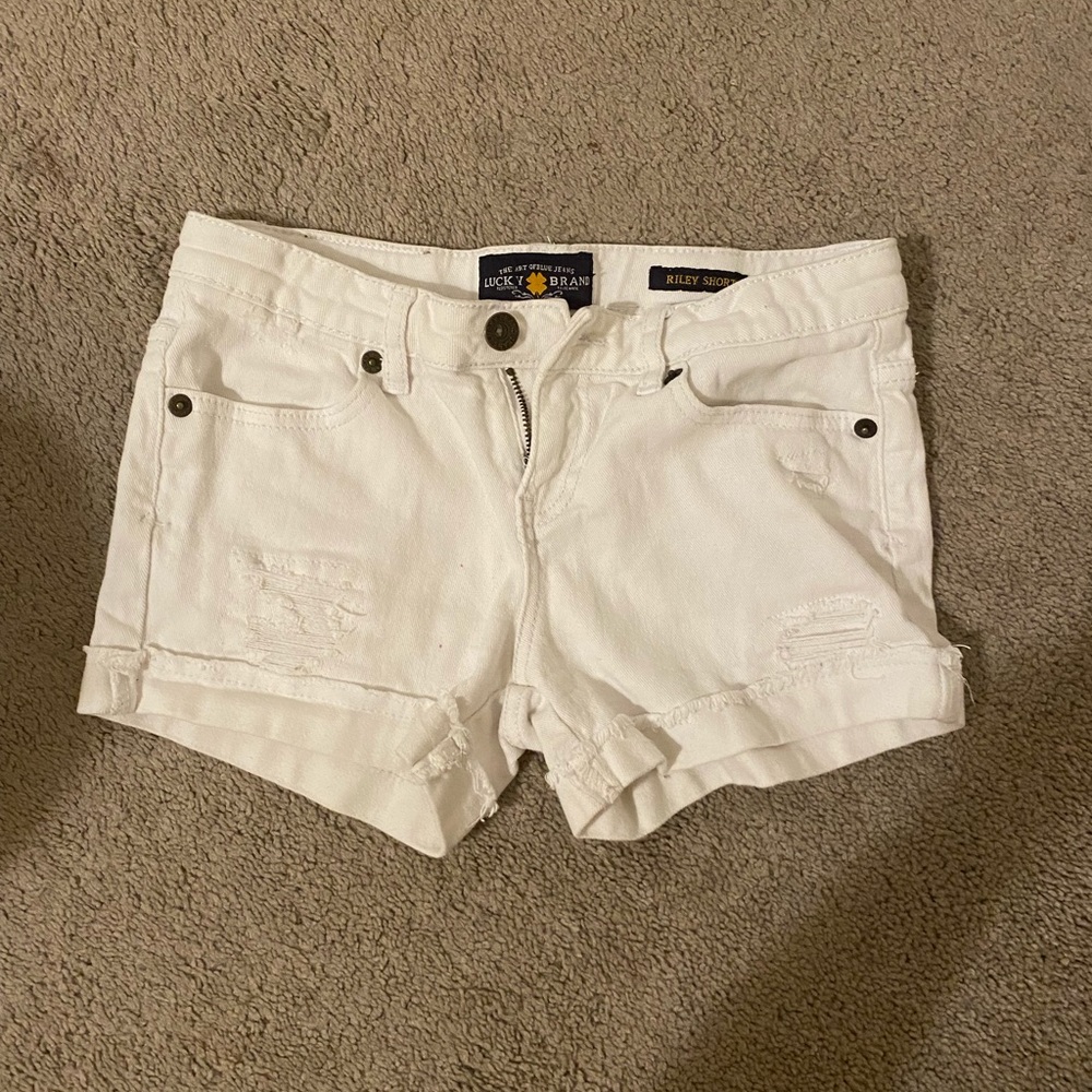 Lucky brand white jean shorts.